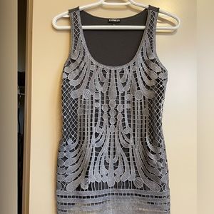 Silver threaded overlay top